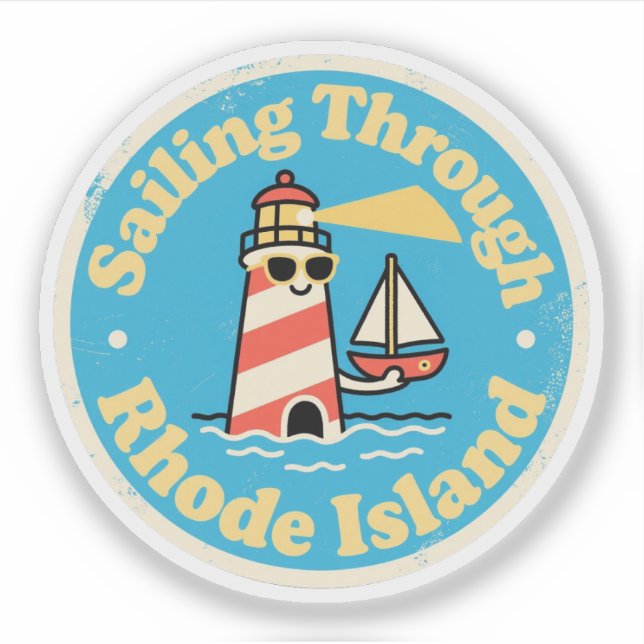 Ocean State Charm_ Rhode Island Lighthouse Vintage Sticker (Front)