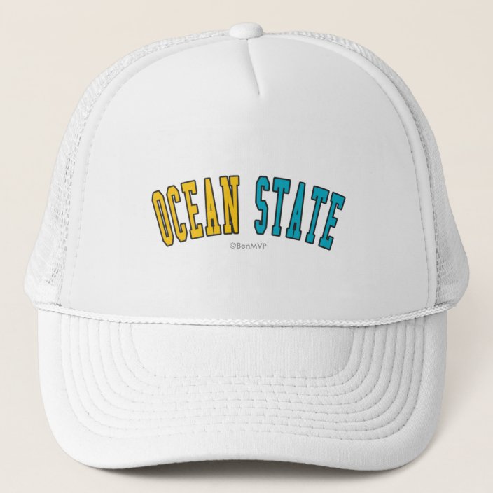 Ocean State in State Flag Colors Hat