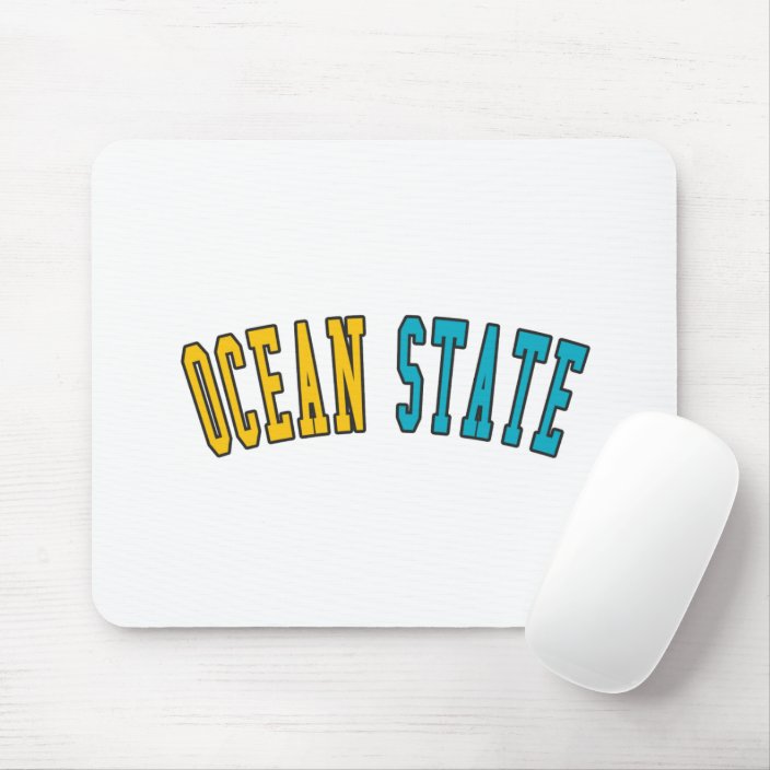 Ocean State in State Flag Colors Mousepad