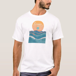 Ocean State of Mind Tropical Beach Sunset Waves T-Shirt