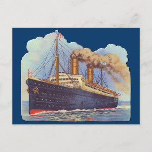 Ocean Steam Liner Ship Postcard