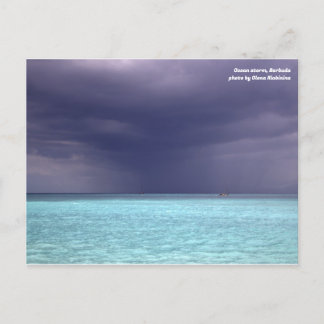 Ocean storm in Barbuda postcard