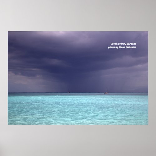 Ocean storm in Barbuda Poster