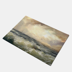 Ocean Storm Waves Fleece Blanket Doormat
