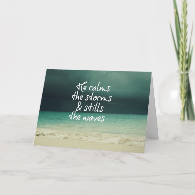 Ocean Storm with God Quote Card (Front)