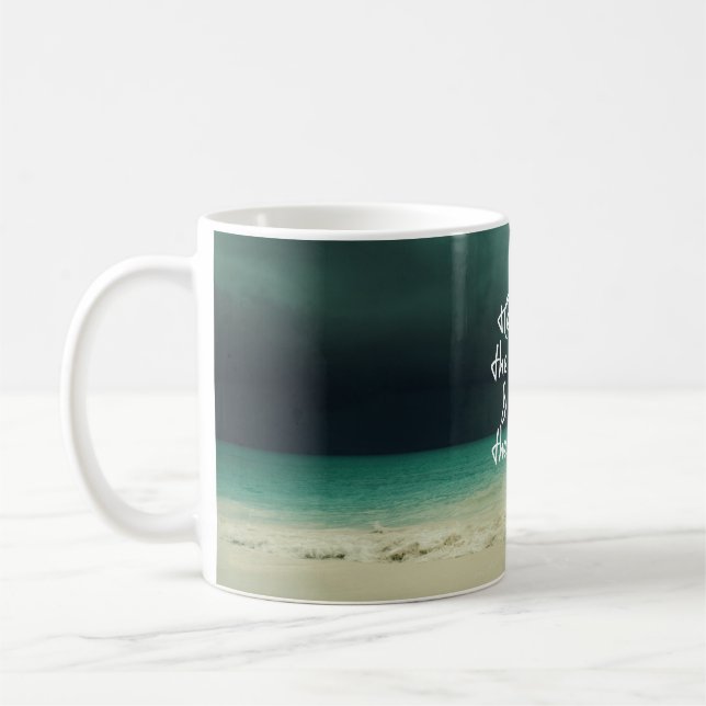 Ocean Storm with God Quote Coffee Mug (Left)
