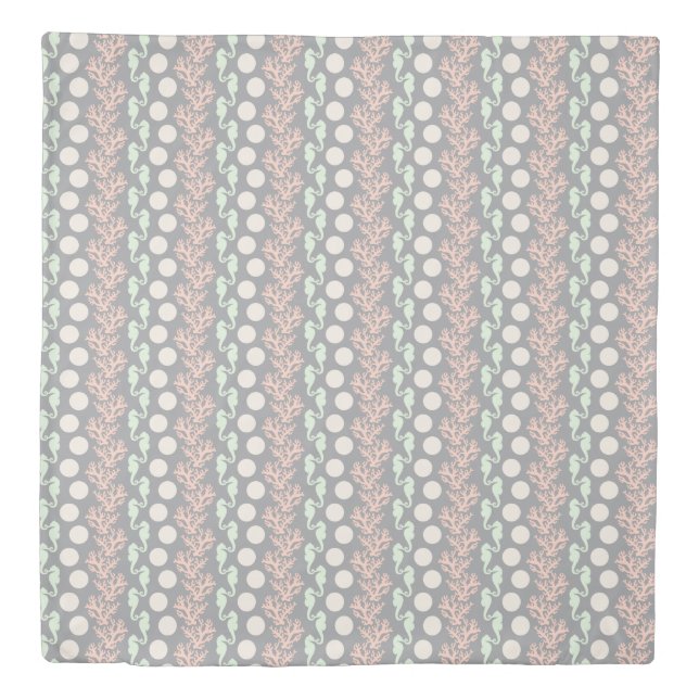 Ocean Stripes Gray Duvet Cover (Front)