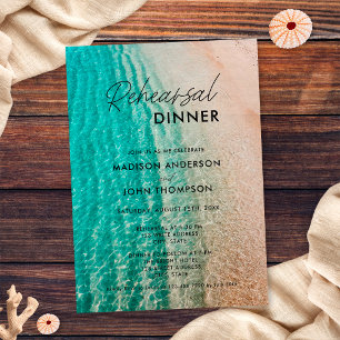 Ocean Summer Beach Destination Rehearsal Dinner Invitation