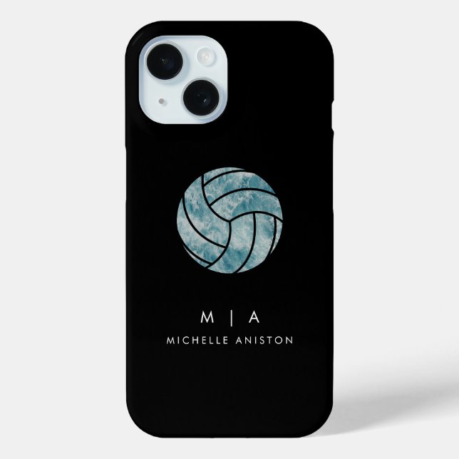 Ocean Summer Beach Waves Volleyball Personalized Case-Mate iPhone Case (Back)