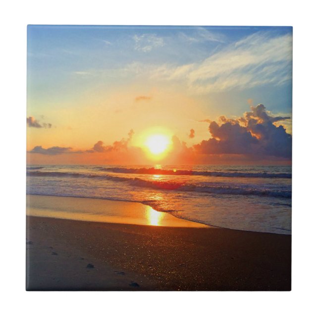 Ocean Sun Ceramic Tile (Front)