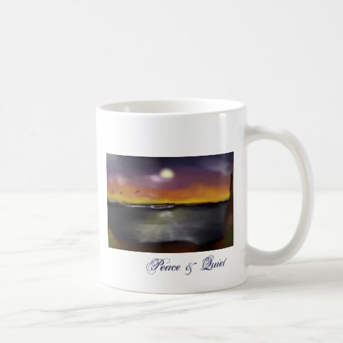 Ocean sundown 1 Peace  Quiet Coffee Mug