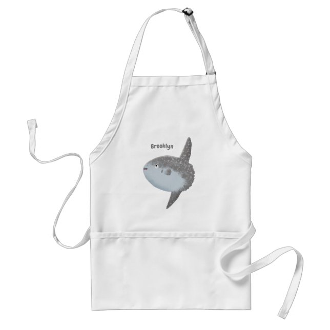 Ocean sunfish mola mola cute cartoon  adult apron (Front)
