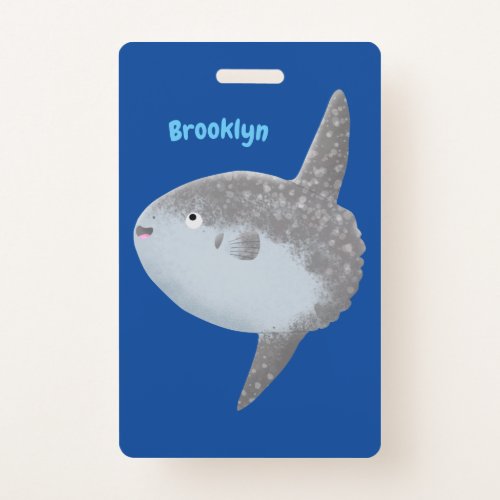Ocean sunfish mola mola cute cartoon badge