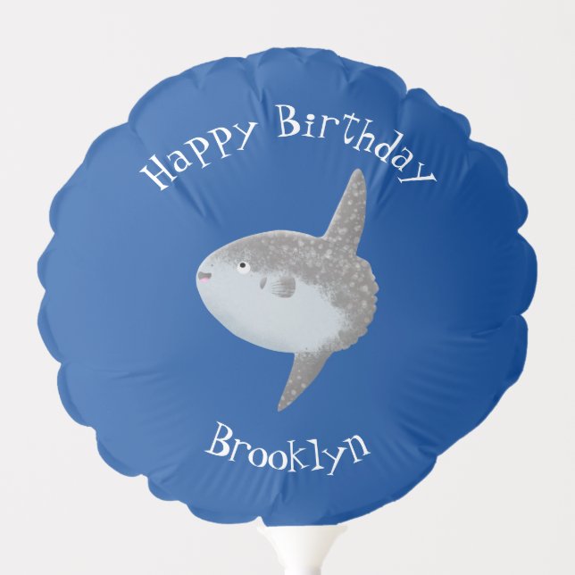 Ocean sunfish mola mola cute cartoon balloon (Front)