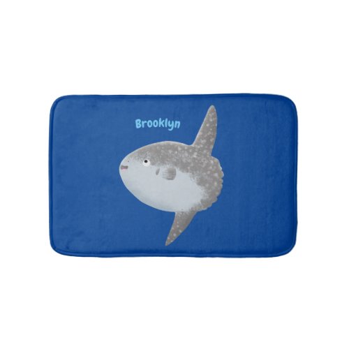 Ocean sunfish mola mola cute cartoon bath mat