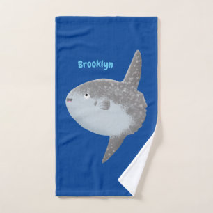 Ocean sunfish mola mola cute cartoon bath towel set