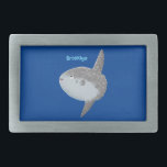 Ocean sunfish mola mola cute cartoon belt buckle<br><div class="desc">The largest bony fish in the world - the ocean sunfish or Mola mola in cute cartoon illustration style.</div>
