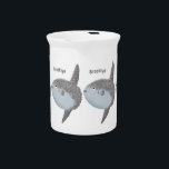 Ocean sunfish mola mola cute cartoon  beverage pitcher<br><div class="desc">The largest bony fish in the world - the ocean sunfish or Mola mola in cute cartoon illustration style.</div>