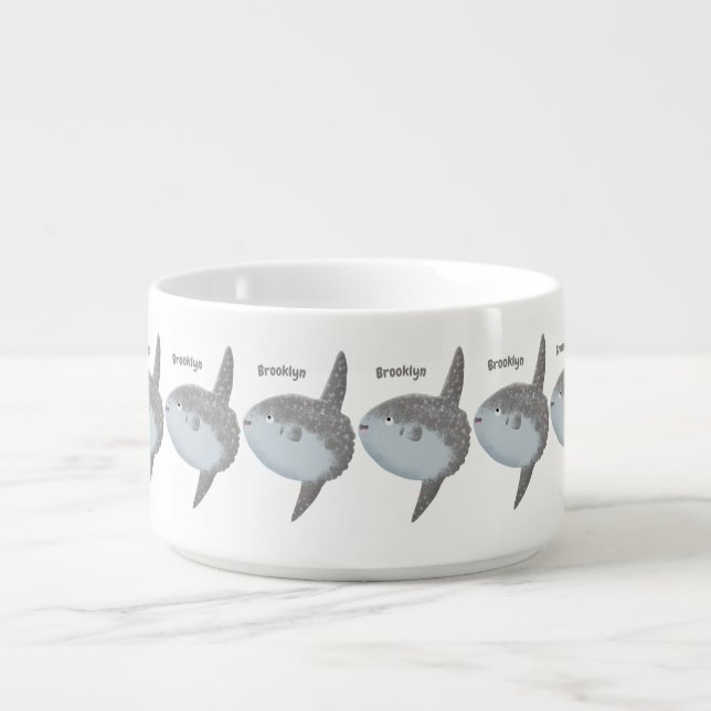 Ocean sunfish mola mola cute cartoon bowl (Center)
