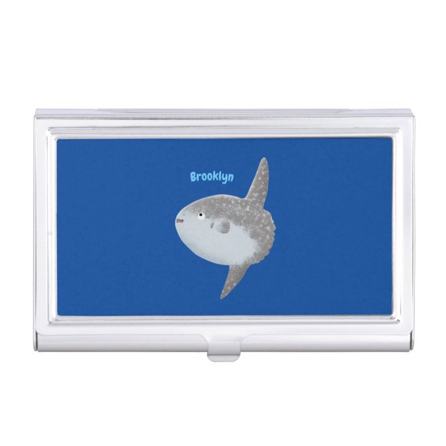 Ocean sunfish mola mola cute cartoon business card case (Front)