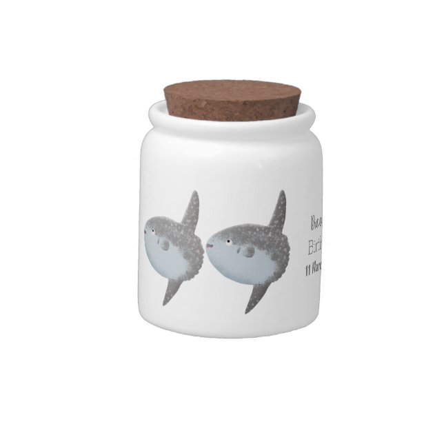 Ocean sunfish mola mola cute cartoon candy jar (Left)
