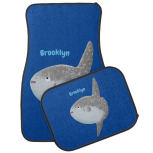 Ocean sunfish mola mola cute cartoon car floor mat