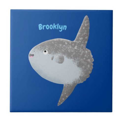 Ocean sunfish mola mola cute cartoon  ceramic tile