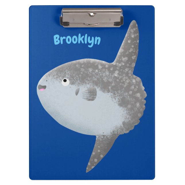 Ocean sunfish mola mola cute cartoon clipboard (Front)