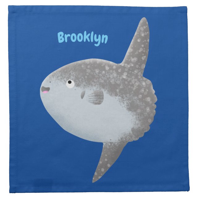 Ocean sunfish mola mola cute cartoon cloth napkin (Front)