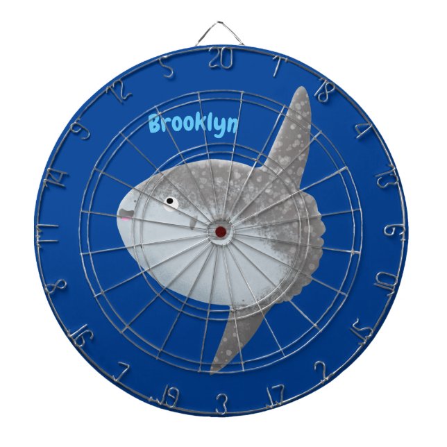 Ocean sunfish mola mola cute cartoon dart board (Front)