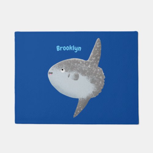 Ocean sunfish mola mola cute cartoon  doormat