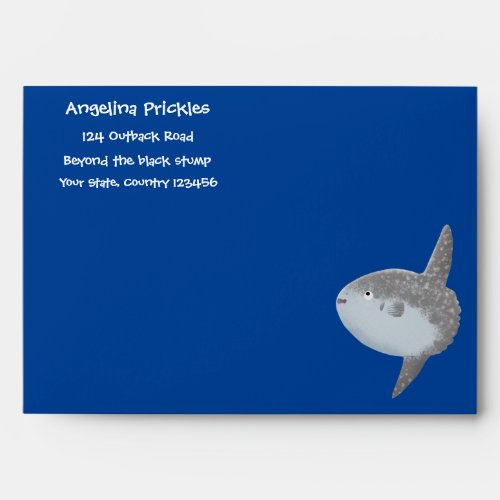 Ocean sunfish mola mola cute cartoon envelope