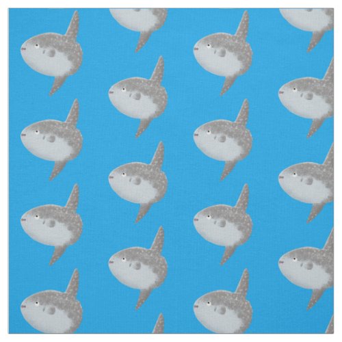 Ocean sunfish mola mola cute cartoon fabric