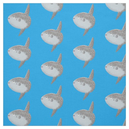 Ocean sunfish mola mola cute cartoon fabric