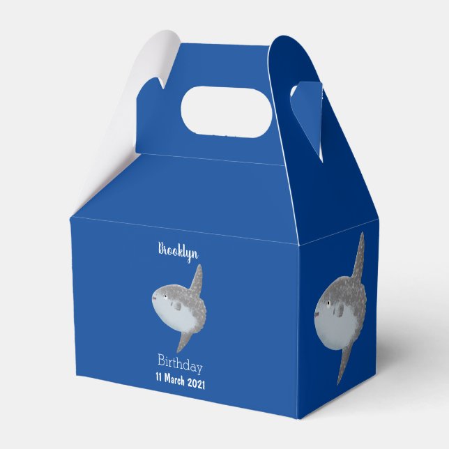 Ocean sunfish mola mola cute cartoon favor boxes (Front Side)
