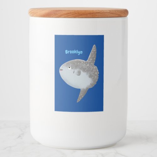 Ocean sunfish mola mola cute cartoon food label