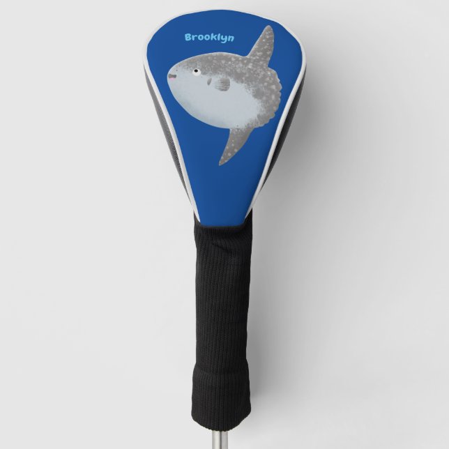 Ocean sunfish mola mola cute cartoon golf head cover (Front)