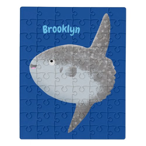 Ocean sunfish mola mola cute cartoon jigsaw puzzle