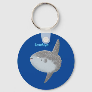 Ocean sunfish mola mola cute cartoon  keychain