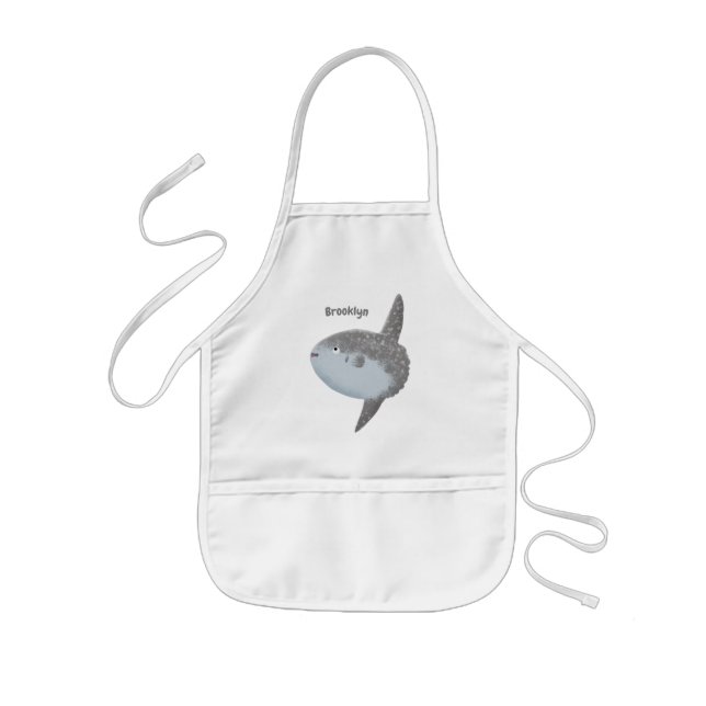 Ocean sunfish mola mola cute cartoon kids' apron (Front)