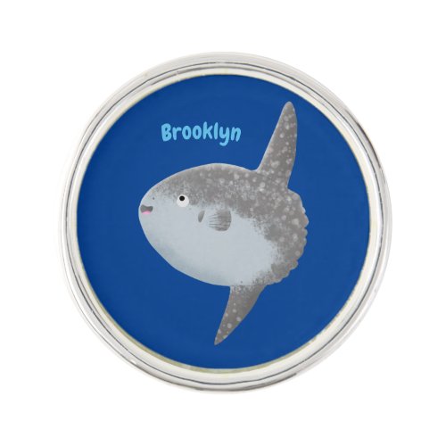 Ocean sunfish mola mola cute cartoon lapel pin