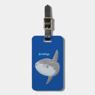 Ocean sunfish mola mola cute cartoon luggage tag