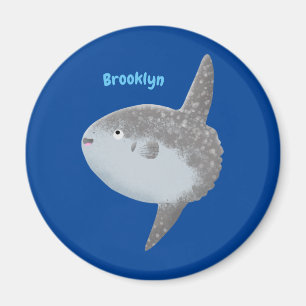 Ocean sunfish mola mola cute cartoon  magnet