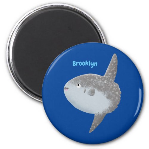 Ocean sunfish mola mola cute cartoon  magnet