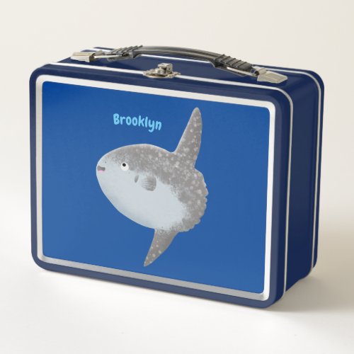 Ocean sunfish mola mola cute cartoon metal lunch box