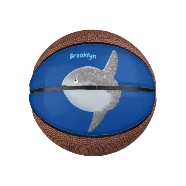 Ocean sunfish mola mola cute cartoon mini basketball (Front)