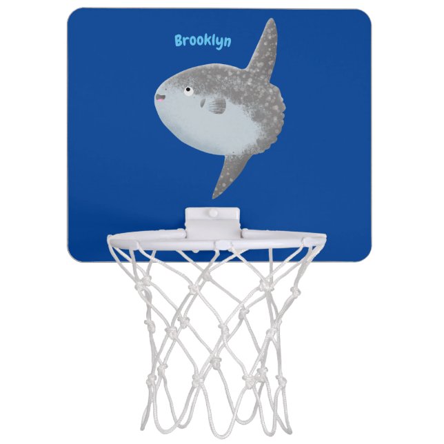 Ocean sunfish mola mola cute cartoon mini basketball hoop (Front)