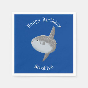 Ocean sunfish mola mola cute cartoon napkins