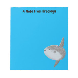 Ocean sunfish mola mola cute cartoon notepad