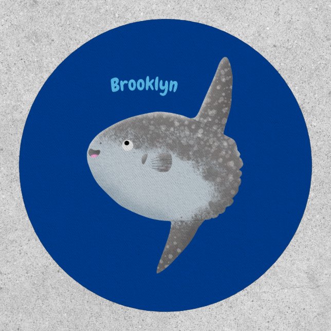 Ocean sunfish mola mola cute cartoon patch (Front)
